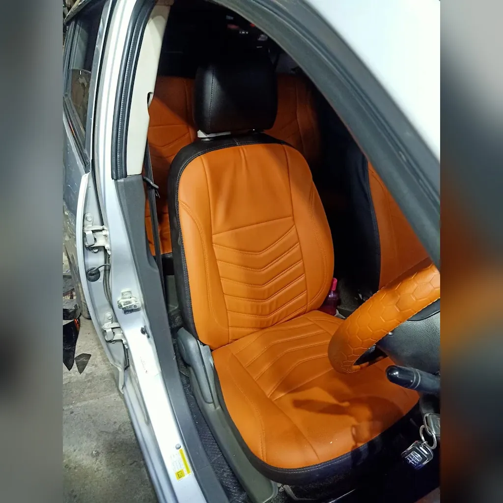 Warm orange car seat cover interior style